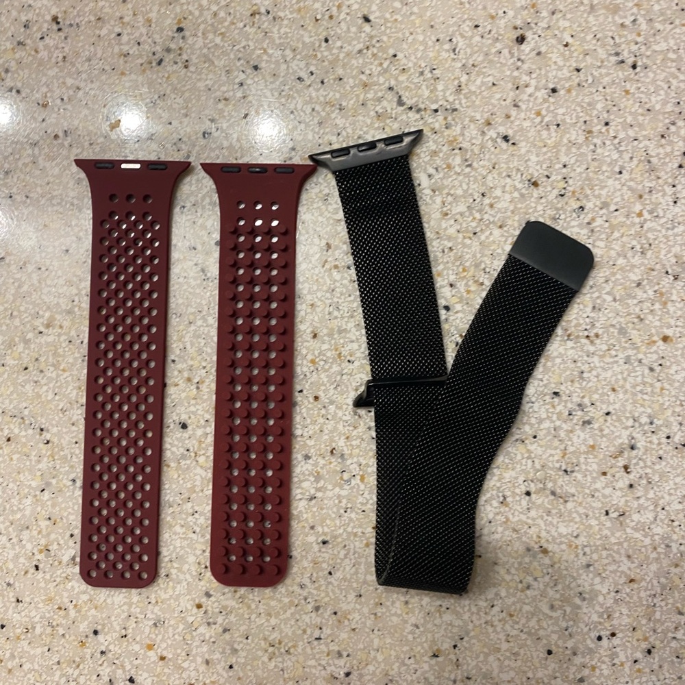 2 Apple Watch Bands Silicone and Steel 38mm 40mm 41mm